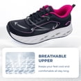 thumbnail image 6 of AOV Womens Wide Toe Box Walking Shoes Arch Support Plantar Fasciitis Tennis Sneakers Casual Athletic Running Shoes BlackRoseRed Size 6, 6 of 6
