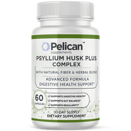 Pelican Psyllium Husk Plus Complex – Advanced Digestive Health Support Formula – 60 Capsules