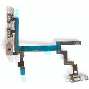 Power ON/Off - Mute Switch - Volume Buttons - LED Flash Lights Flex Cable Assembly Replacement for iPhone 5