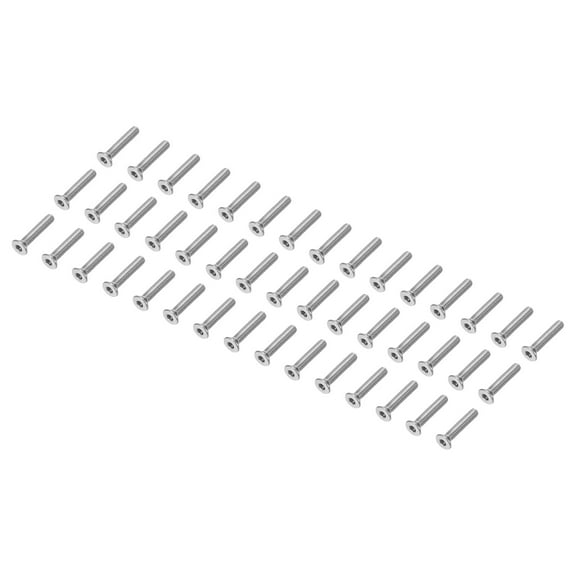 Uxcell M3 x 16 mm Flat Head Socket Cap Screws, 100 Pack 304 Stainless Steel 18-8 Machine Screws Flat Countersunk Bolts