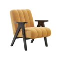 thumbnail image 3 of Modern Teddy Sherpa Accent Chair with Espresso Wood Frame - Cozy & Elegant Seating for Living Room & Office, 3 of 7