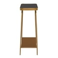 thumbnail image 6 of DecMode 32" x 32" Gold Metal 1 Shelf Console Table with Shaded Glass Top, 1-Piece, 6 of 8