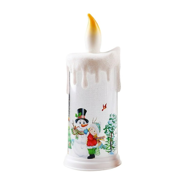 Worallymy Christmas Santa Claus Candle Light Luz sin llama LED Lámpara sin humo sin fuego para decoración de fiestas Worallymy JD735800348