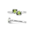 thumbnail image 3 of Twin Heart 1/2 Carat (Ctw) Peridot Ring in Sterling Silver, 3 of 5