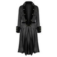 thumbnail image 2 of Kiplyki Clothes Men's V-neck Vintage Tuxedo Coat Long Button Jacket Coat, 2 of 6
