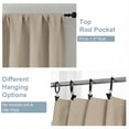 thumbnail image 7 of OVZME 84 Inch Long Blackout Curtains for Bedroom - Thermal Insulated Rod Pocket Drapes, Room Darkening Biscotti Beige Curtains for Living Room, 40x84, Set of 2, Biscotti Beige, 7 of 7
