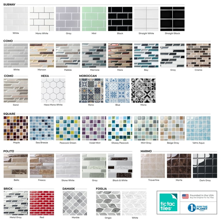 Tic Tac Tiles 10-Sheet Peel and Stick Self Adhesive Removable Stick On Kitchen Backsplash Bathroom 3D Wall Sticker Wallpaper Tiles in Subway White Tic Tac Tiles 10-Sheet Peel and Stick Self Adhesive Removable Stick On Kitchen Backsplash Bathroom 3D Wall Sticker Wallpaper Tiles in Subway White