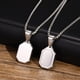 thumbnail image 1 of Collares geométricos con inicial personalizada para hombres, colgante rectangular cuadrado de acero inoxidable, impermeable, Collar con letras de A-Z, regalos para él, 1 of 4