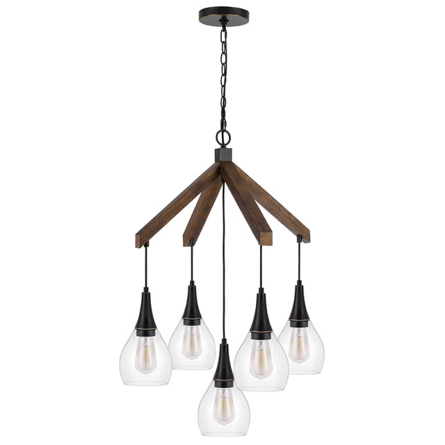 Lámpara Cal Watkins de madera de caucho de 5 x 60 W