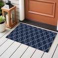thumbnail image 4 of Wavy Lines Entryway Rug 2'x3'&nbsp; Non Slip Front Door Mats, Abstract Minimalist Pattern Navy Blue Entrance Rugs Indoor Outdoor Carpet, Washable Floor Mats Small Area Rug for Bedroom Kitchen, 4 of 8