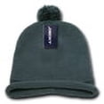 thumbnail image 2 of Decky 611A Solid RollUp Beanie w/PomPom, H.Cha, 2 of 2