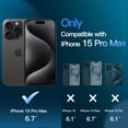 thumbnail image 2 of JETech 5 in 1 Matte Case for iPhone 15 Pro Max 6.7-Inch with 2-Pack Each Tempered Glass Screen Protector and Camera Lens Protector, Translucent Back Shockproof Phone Cover (Black), 2 of 7