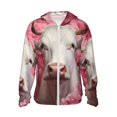 thumbnail image 1 of Vsdgher Sweat à Capuche Imprimé Vache Blanche pour Hommes et Femmes, Manches Longues Protection Solaire Pêche Course Natation-TG, 1 of 7