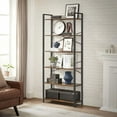 thumbnail image 2 of VASAGLE 6-Tier Tall Bookshelf, Rustic Brown and Black, Industrial Style, 11.8 x 31.5 x 73.2 Inches, 2 of 8