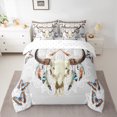 thumbnail image 2 of Homewish Boho Bull Skull 7-Piece Twin Bedding Sets,Retro Rustic Farmhouse Bedding Comforter Set,Vintage Aztec Geometric Sheet Sets For Boys Kids,Super Cozy Room Decor Reversible, 2 of 8