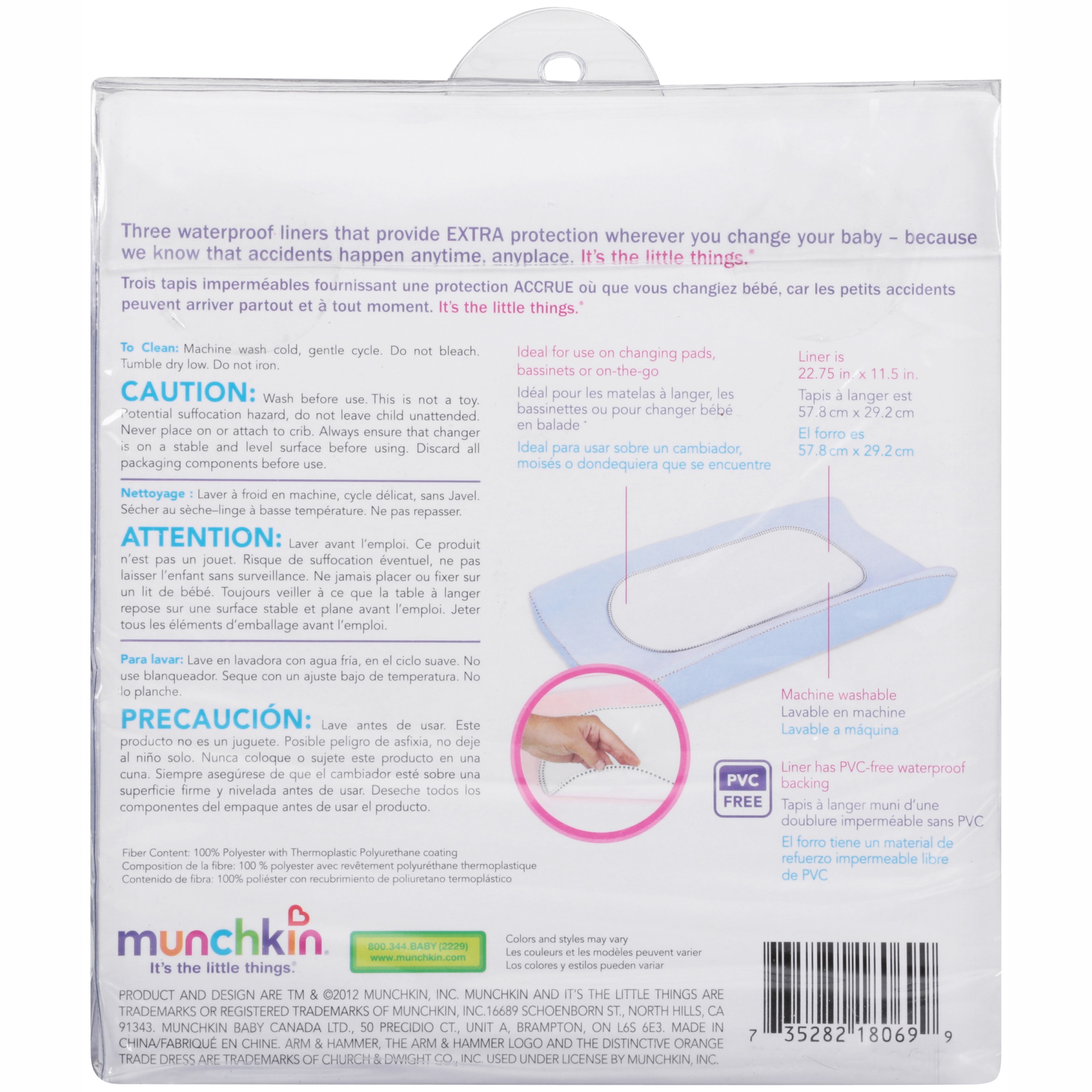 Waterproof Changing Pad Liners, 3-Pack