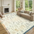 thumbnail image 3 of Garvee 8x10 Modern Floral Area Rugs Living Room Rug, Washable Botanical Printed Rug Low Pile Non-Slip Foldable Indoor Rug Carpet for Bedroom Farmhouse Dining Room, Colorful, 3 of 9