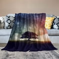 thumbnail image 2 of Creowell Stars Bright Light Night Sky Print Throw Blanket - Lightweight Blanket for All Seasons - Excellent Hand Feel - Blanket for Bed, Couch, Car - Kids and Adults 40x50in, 2 of 6
