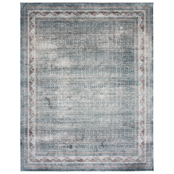 SAFAVIEH Signature Miranda Bordered Area Rug, Blue/Grey, 9'8" x 13'
