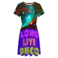 thumbnail image 4 of Long Live Disco Women's Dress Short Sleeve Summer Sundress Summer Women Clothes, 4 of 7