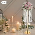 thumbnail image 3 of Miumaeov 10Pcs Table Decorative Vases with Acrylic Crystal Chains, 21.9inch Tall Wedding Centerpieces Tabletop Decor Flower Vases for Wedding Party Dinner Event Photography (Gold), 3 of 8