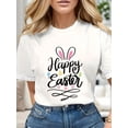 thumbnail image 1 of Camisetas con estampado de Feliz Pascua, de algodón suave, elegantes, informales, de manga corta y cuello redondo, para adultos, hombres, mujeres, adolescentes, jóvenes y tiempo libre., 1 of 6
