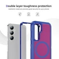 thumbnail image 3 of for Samsung Galaxy S25+ Case,[Built-in Invisible Kickstand],Compatible with MagSafe,Military-Grade Drop Protection Double Layer Shockproof Slim Translucent Matte Phone Case,Blue+Rose, 3 of 7