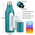 thumbnail image 4 of BJPKPK Insulated Water Bottles with Strap,18oz Stainless Steel Metal Flask,Laguna, 4 of 6