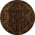 thumbnail image 1 of Ahgly Company Indoor Round Abstract Orange Modern Area Rugs, 4' Round, 1 of 4