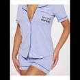 thumbnail image 4 of Conjuntos de Pijama para Mujer, Conjuntos Casuales, Pijamas con Botones, Pantalones Cortos y Mangas , Conjuntos de Pijama para Mujer Púrpura XL, 4 of 8