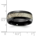 thumbnail image 2 of Black Zirconium Polished With White Antler Inlay 8.00mm Band Size 12.5 Ring for Women and Men, 2 of 2