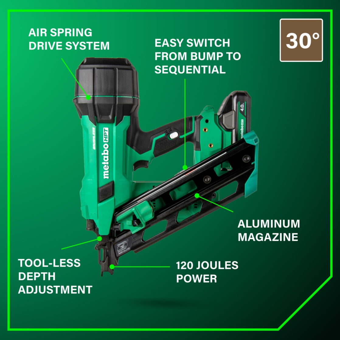 Metabo HPT 18V Framing Nailer Kit, 3-1/2-In, NR1890DCA