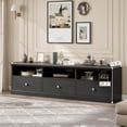thumbnail image 4 of Studyset 70" TV Stand with Drawers for 75/80 inch TV, Grey Long Entertainment Center with Storage, Wood TV Console/Television Stands/Media Console/TV Cabinet, 4 of 8