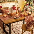 thumbnail image 3 of Red Plaid Snowflake Christmas Table Runner, Winter Holiday Table Runners 72 inches Long Xmas Decorations Indoor Outdoor Farmhouse Home Kitchen Dining Party Decor, 3 of 7