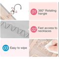 thumbnail image 4 of Hanging Jewelry Organizer Storage Roll with Hanger Metal Hooks Double-Sided Jewelry Holder for Earrings, Necklaces, Rings on Closet, Wall, Door, 1 piece, Large, Grey, 4 of 6