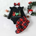 thumbnail image 3 of Odeerbi Infant Boys Girls Outfits Baby Layette Set Christmas Romper Cotton Jumpsuit Baby Long Sleeve Christmas Printed Round Neck Onesie Bodysuit Set Black, 3 of 3