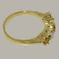thumbnail image 4 of LBG British Made 14k Yellow Gold Natural Citrine & Opal Womens Eternity Ring - 33 size options - Size 4.25, 4 of 7