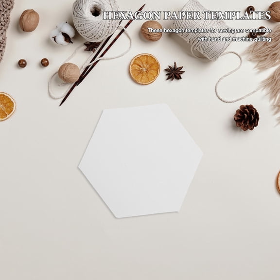Luxshiny 200 Pieces White Hexagon Patchwork Quilting Templates Paper for Sewing and Craft Projects