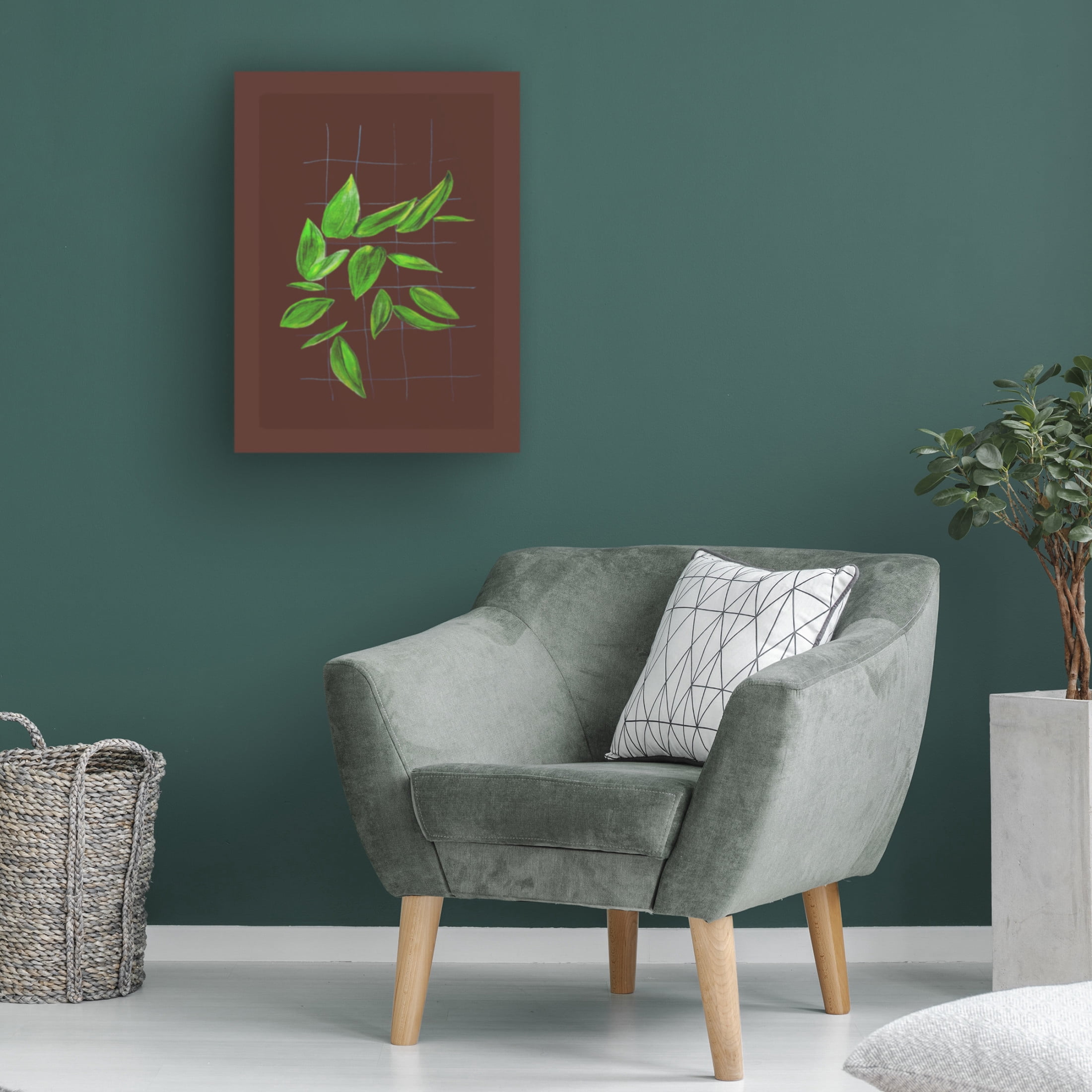 Trademark Fine Art Tania Sloth Woelders Grid leaves 3 Canvas Wall Art