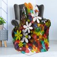 thumbnail image 4 of Birthday Soft Flannel Fleece Throw Blanket, Vibrant Composition of Flowers Daisies Polka Dots Joyful Wish Feminine Design, Cozy Plush for Indoor and Outdoor Use, 60" x 80", Multicolor, by Ambesonne, 4 of 5