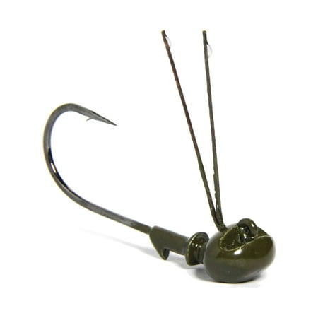 UPC: 0857071008110 | Tackle HD 3-Pack Stealth HD Jig Head  3/16 Ounce Weedless Fishing Jigs with Fishing Hooks  Weighted Football Jig Hooks  Freshwater Jig Heads for Fishing  Green Pumpkin