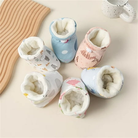 

Black and Friday Deals CRAMAX Warm Furs Baby Boots Shoes Winter Cotton Shoes Plush and Thick Soft Sole for Warmth 11cm