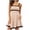 *Beige, variant on ClodeEU Women's Solid Color Spaghetti Strap Cinched Waist Dress with Ruff Hem ,Casual Summer Midi Dress Beige,Womens Plus M