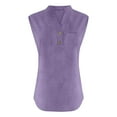 thumbnail image 4 of DuoJiaJ Fashion Women's Shirts For Casual Wear Summer Sleeveless Button Up Top Versatile Solid Color Blouse For Jeans Women's Work Shirts Purple XXL, 4 of 4