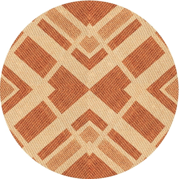 Ahgly Company Indoor Square Patterned Orange Red Orange Area Rugs, 3' Square
