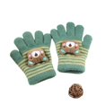 thumbnail image 4 of Guantes de invierno para niños con dibujos de osos tejidos con cinco dedos separados, guantes gruesos y cálidos con forro polar para hombres y mujeres, 4 of 6