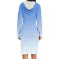thumbnail image 6 of Kaemgyyd Casual Dress for Women Fall Fashion Color Block Hooded Midi Dress Loose Button Drawstring Sweatshirt Dress with Pockets, 6 of 6