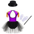 thumbnail image 2 of Yeahdor Costume de Danse Cirque pour Filles Tutu Robe Halloween Fête Lion 4 Pcs Violet 10, 2 of 7