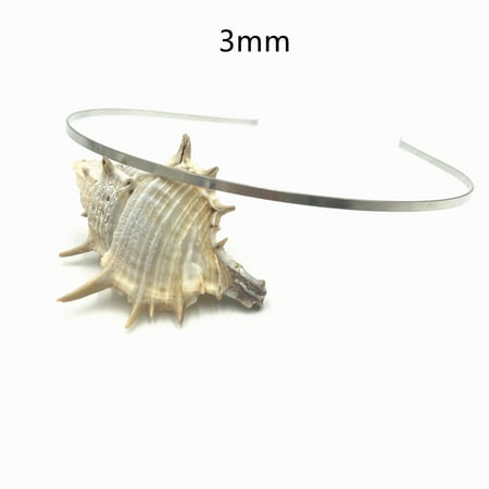 20pcs 1.2mm 3mm 5mm 7mm 10mm Metal Hairband Wholesale DIY Crafts Headband Silver Gold Black Hair Hoop for Jewelry Girls Headwear 3mm Silver