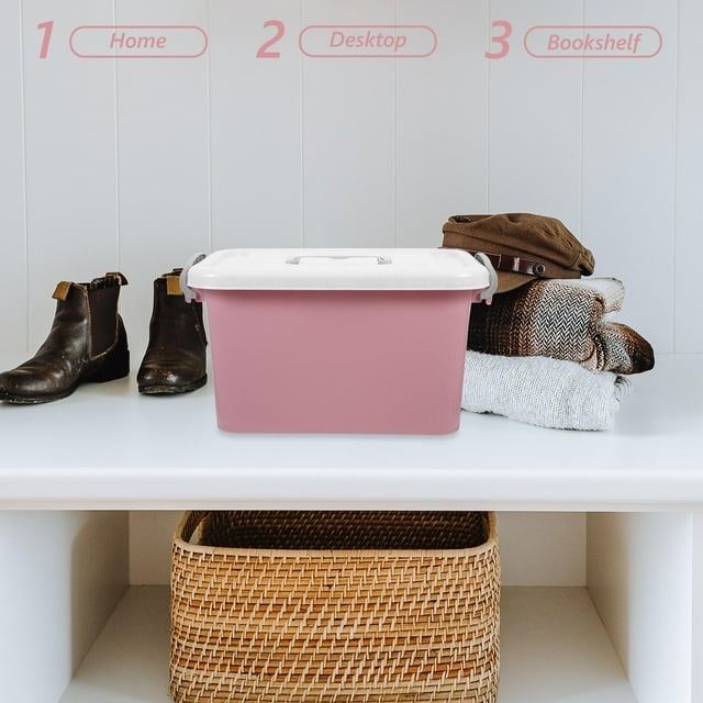 unbranded Caja Plástica Rosa Multifuncional Para Almacenamiento Con Ideal Para Organizar Bloques Y Objetos Pequeños